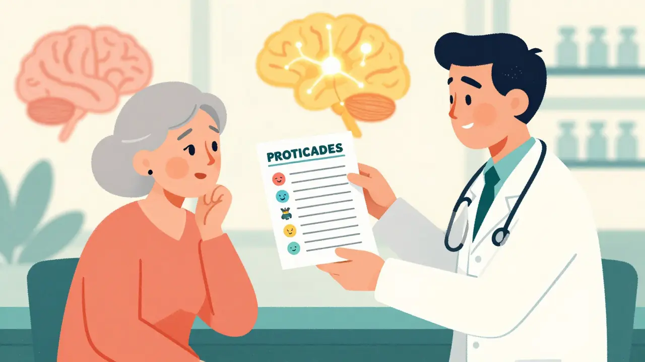 Senior consulting pharmacist about safer medication alternatives