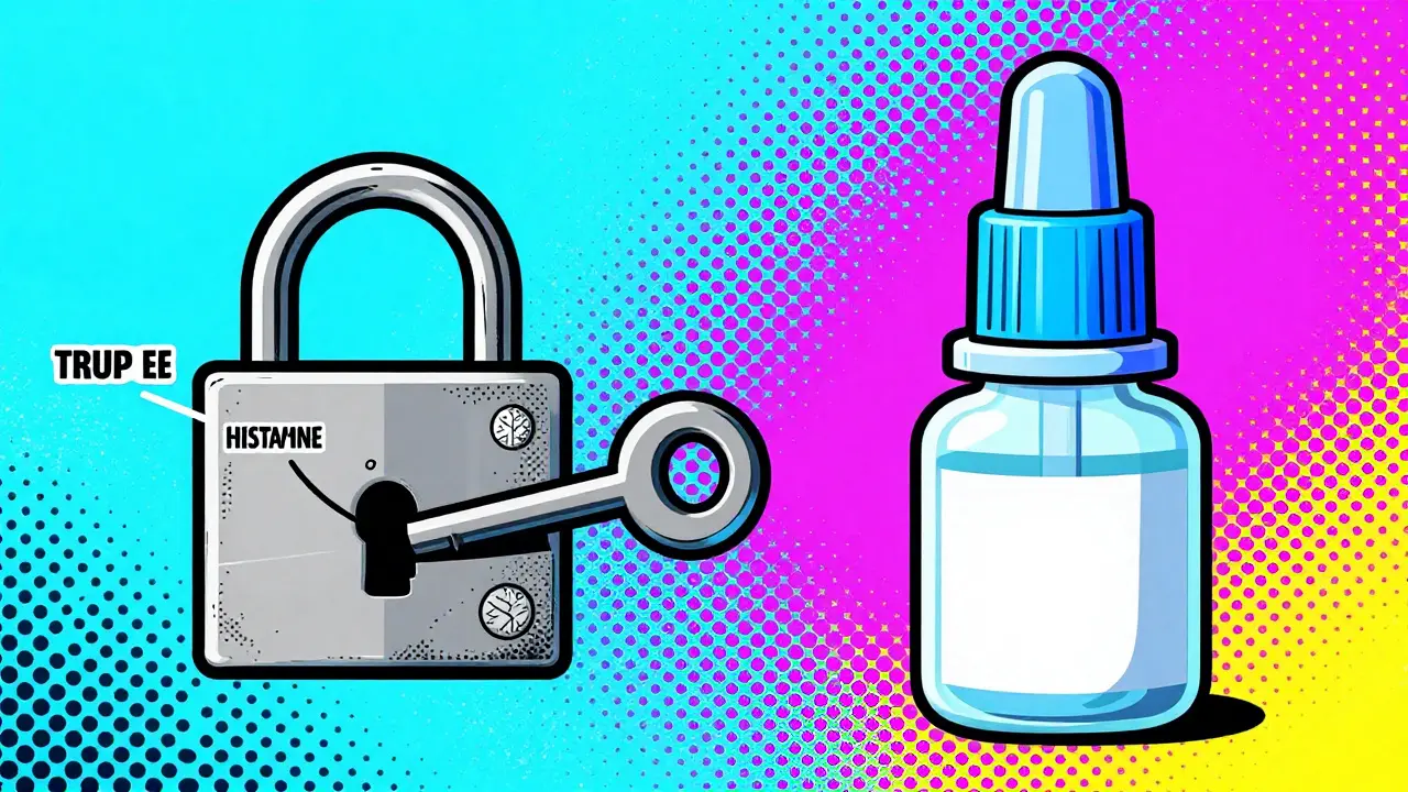 Graphic illustration of a cap blocking a key from entering a lock