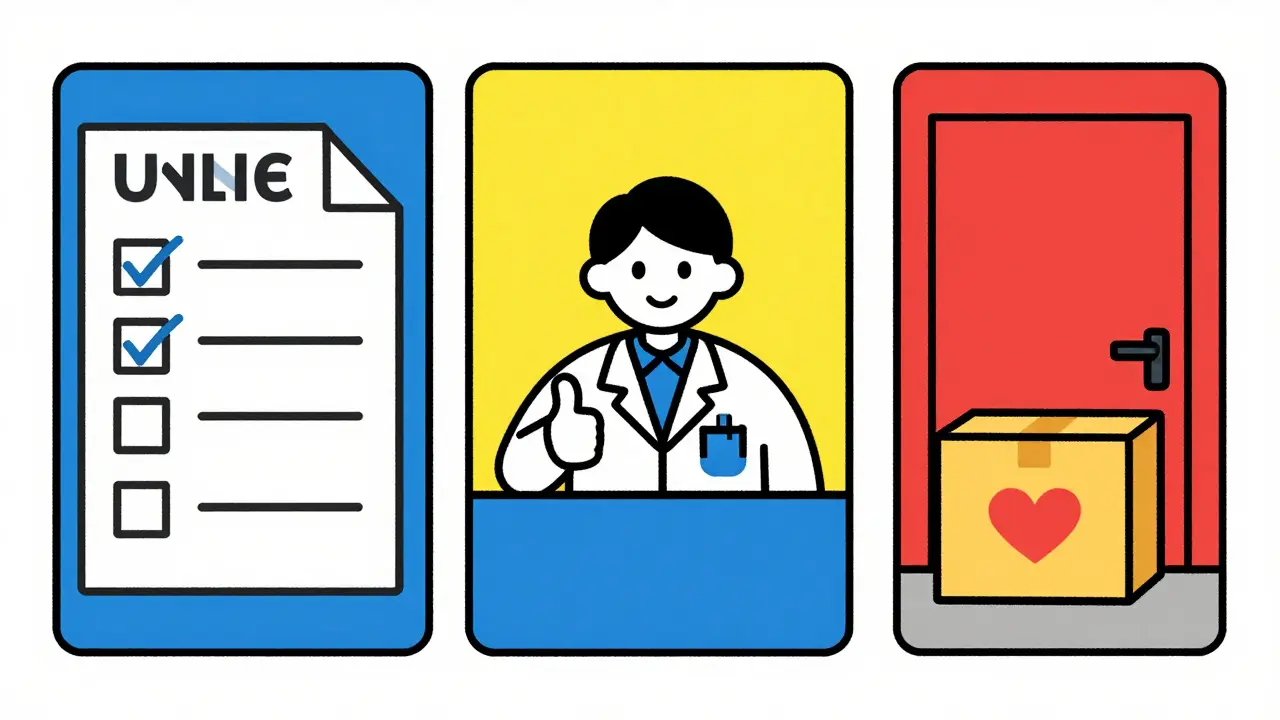 Graphic steps showing consultation, approval, and delivery process